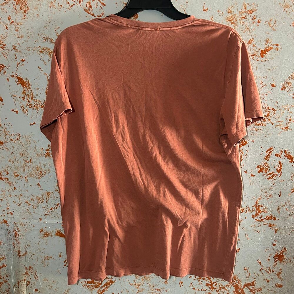 Marine Layer Relaxed Hemp Cotton Shirt Mens Marge M/L Burnt Coral Crewneck Tee - Picture 4 of 4